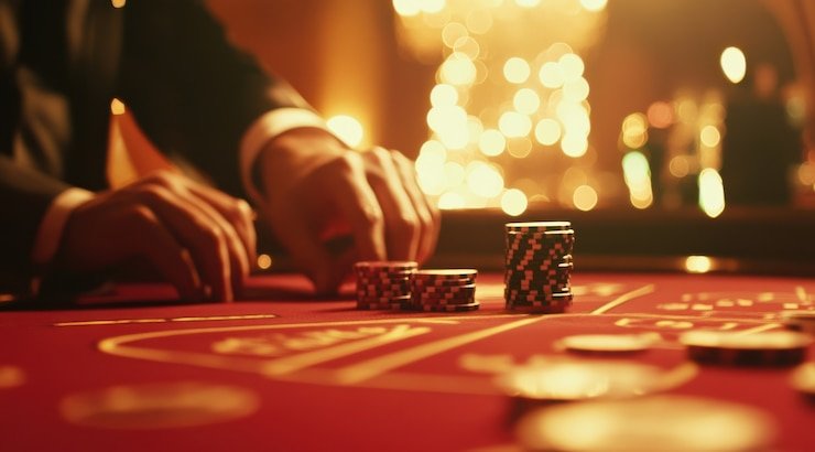 Tampilan Live Roulette permata55 dengan roda fisik dan dealer studio